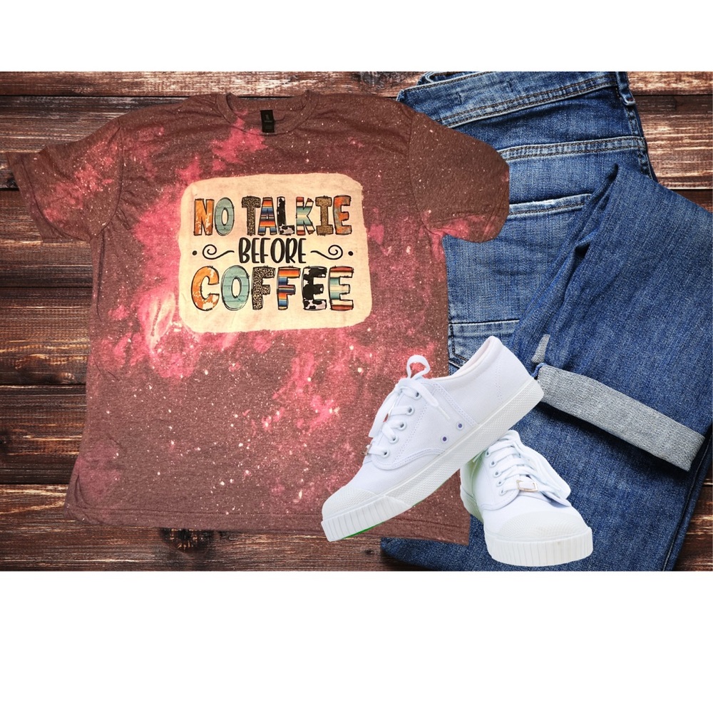 Hand Crafted “No Talkie before Coffee T-Shirt